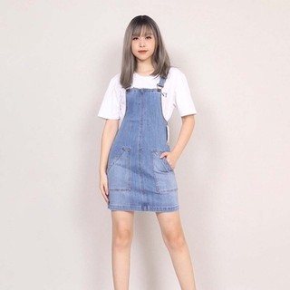 Váy yếm jean phối 2 túi trước CP53, CT JEANS