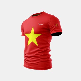 Áo Chạy Bộ Nam Cờ Đỏ Sao Vàng, Chất Vải Active Max Cao Cấp, Mềm Mịn, Co Giãn 4 Chiều