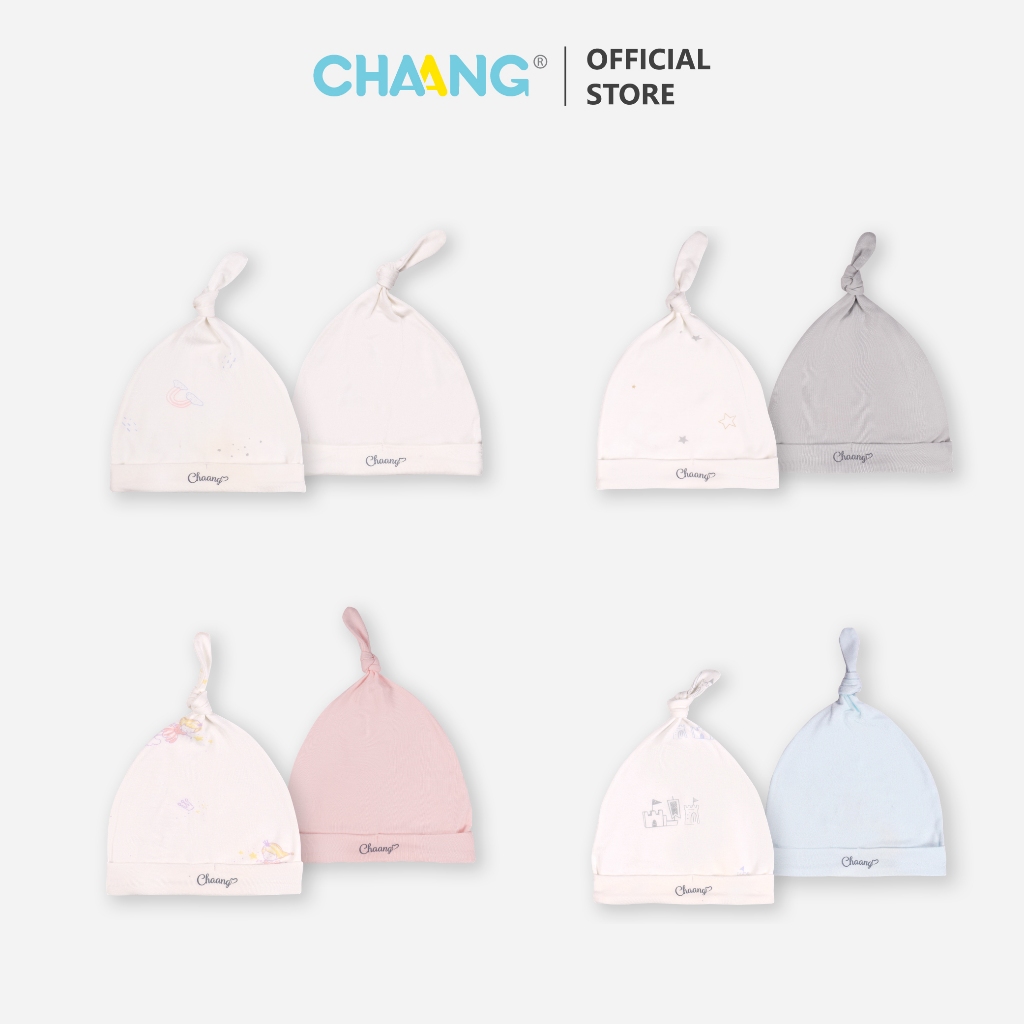 [CHAANG 0-6M] Set 2 chiếc mũ thóp chất liệu mềm mát cho bé sơ sinh Fairy Chaang