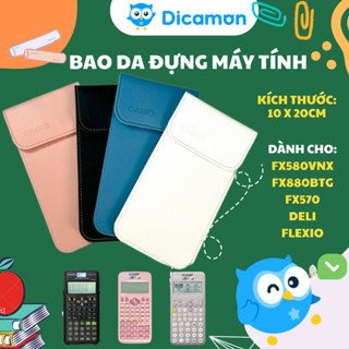 Bao da bảo vệ máy tính cầm tay cho học sinh, bao da máy tính Casio fx580vnx, fx880btg, Deli, flexio fx799vnx