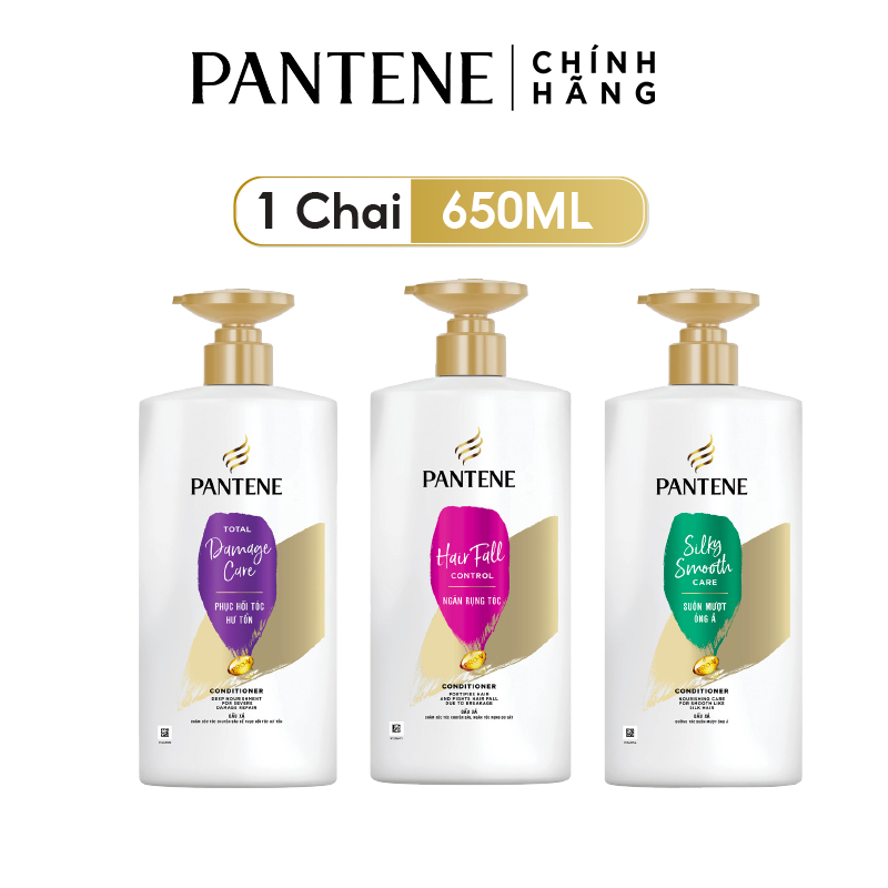 Dầu Xả PANTENE Chai 650ml Ngăn Rụng Tóc / Mượt Mà Óng Ả / Chăm Sóc Hư Tổn