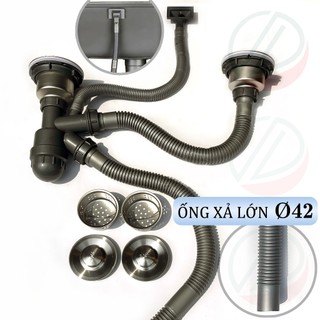 Bộ xả chậu chén xi phông bằng nhựa - loại 1 hộc và 2 hộc phi 114 thông dụng