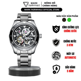 Đồng hồ cơ nam FairWhale 6420 dây thép size 42mm máy cơ Tourbillon Automatic chống nước khung thép không gỉ FW127