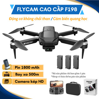 Fly cam Giá Rẻ Drone Mini F198 Pro, Play Camera Pin 1800mAh bay 18 Phút, Cảm Biến 4 Chiều, Chống Rung