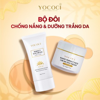 Bộ đôi dưỡng trắng và bảo vệ da vượt trội Yococi gồm Kem Face 20g và Kem Chống Nắng 50g