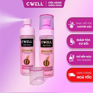 Xịt dưỡng tóc Collagen, phục hồi sâu tóc hư tổn do uốn duỗi nhuộm, dưỡng tóc mượt suôn mềm CWELL 100ml