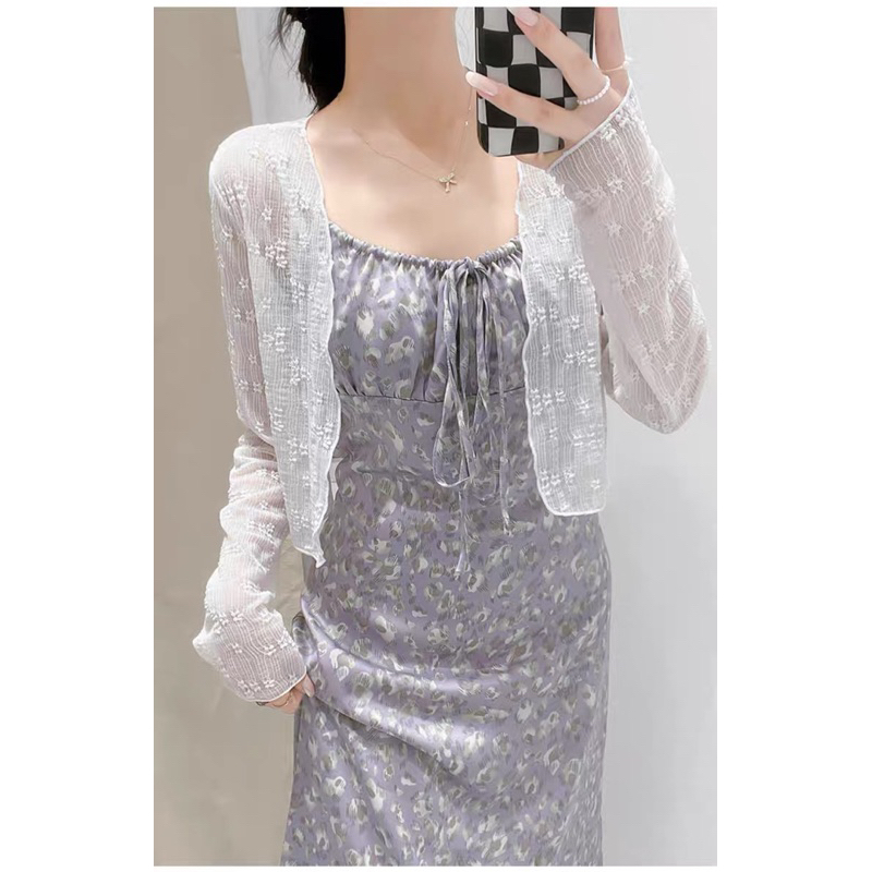 Áo Khoác Croptop Ngắn Ren hoa mỏng mùa hè -Áo khoác tay dài lưới đi biển xinh m080 | BigBuy360 - bigbuy360.vn