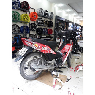 Tem trùm xe wave one piece đỏ đen 100, team dán xe máy wave, tem trùm wave, tem trum xe wave, team wave, team trùm wave,