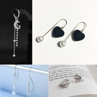 (LT.03) Khuyên tai bạc titan nhiều mẫu dễ thương tiểu thư bông tai trang sức phụ kiện nữ phong cách Hàn Quốc