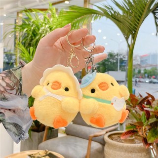 Móc khóa thú bông gà vàng cute, móc khóa gấu bông gà con dễ thương, gấu bông gà đeo balo