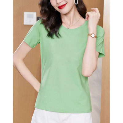 Áo phông nữ dáng vừa NA01 trơn nhiều màu thời trang Loza G0107