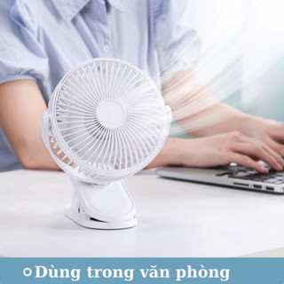 Quạt cầm tay mini kẹp bàn pin tích điện sử dụng lâu, hàng chính hãng, bảo hành lỗi 1 đổi 1
