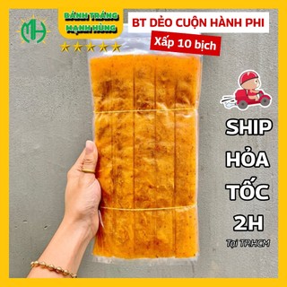 Bánh tráng dẻo cuộn hành phi dài xấp 10 bịch - bánh tráng mạnh hùng