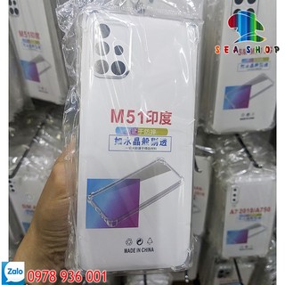 Ốp lưng chống sốc Samsung M51 - dày 1.5mm-làm dày 4 góc chống va đập - Kính cường lực 21D full màn