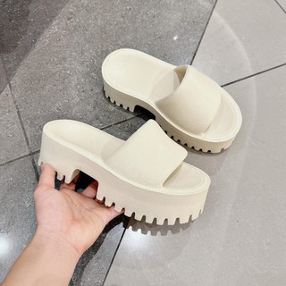 Dép bánh mỳ nữ 6cm đế răng cưa quai ngang,dép đúc quai ngang