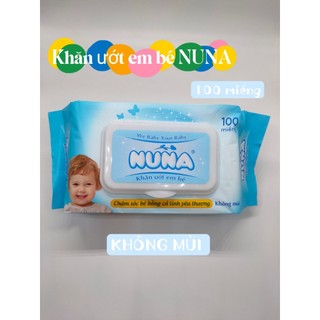 Khăn Ướt Em Bé Nuna không mùi 100 miếng/bao