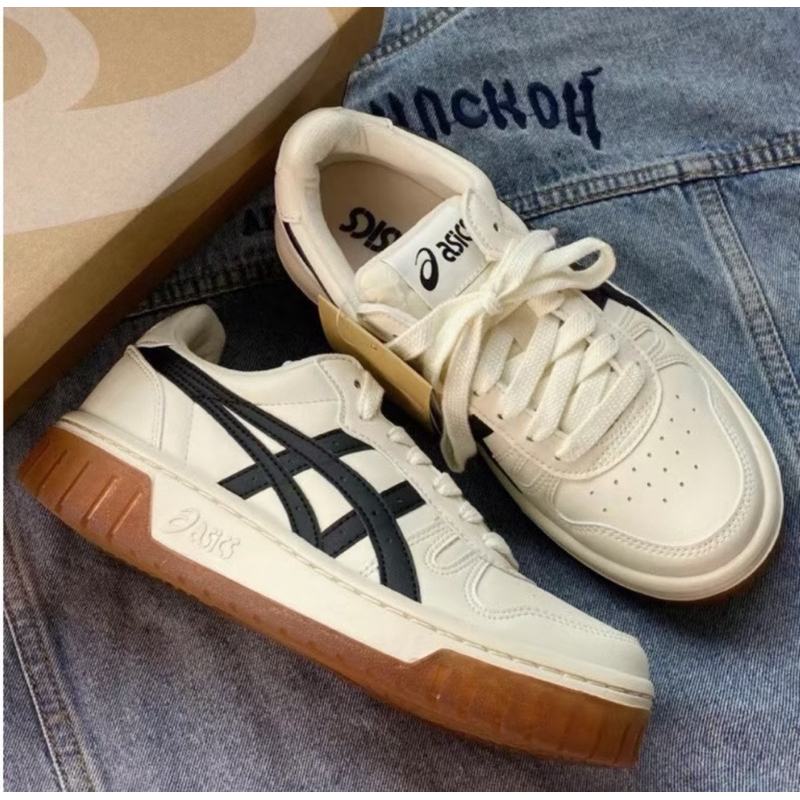 Giày Asics Court MZ Cream Black Gum Nam Nữ 36>43, giày Asics Court bản S.Cấp