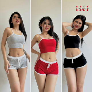 Nguyên bộ áo Croptop 2 dây và quần Booty Short ngắn ôm mông LOVEKIUTEE