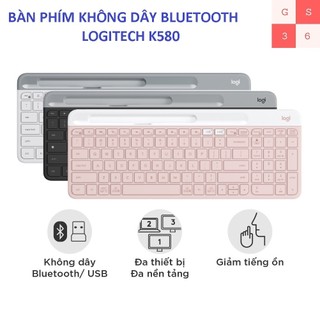 Bàn phím không dây bluetooth Logitech K580 Slim Multi device - Kết nối đa thiết bị - Hàng chính hãng