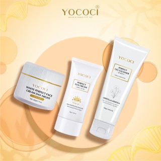 Bộ 3 làm sạch và chăm da mặt Yococi gồm Sữa Rửa Mặt 100g + Kem Chống Nắng 50g + Kem Face 20g
