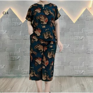 Bộ đồ trung niên cát lụa hàn châu quần ngố