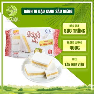 Bánh in đậu xanh sầu riêng 400g, bánh in Tân Huê Viên Sóc Trăng túi 10 bánh