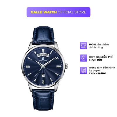Đồng hồ nam Ernest Borel N0436G0C-QS6L phong cách lịch lãm, chống nước 3ATM, dây da đeo tay cao cấp, êm ái