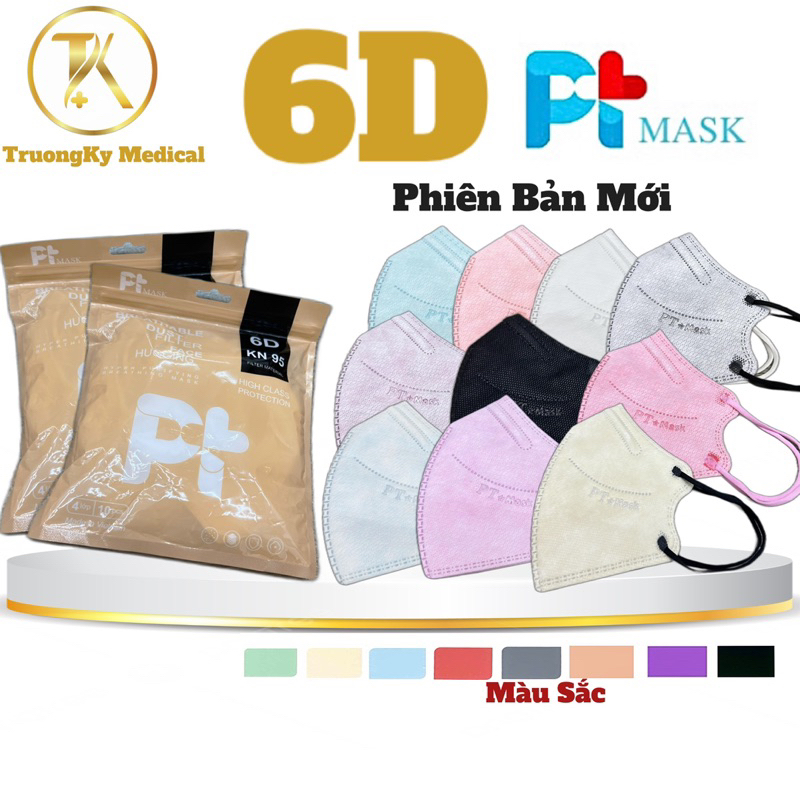 Set 50c Khẩu trang 6D Mask PT, khẩu trang 6D kháng khuẩn chính hãng