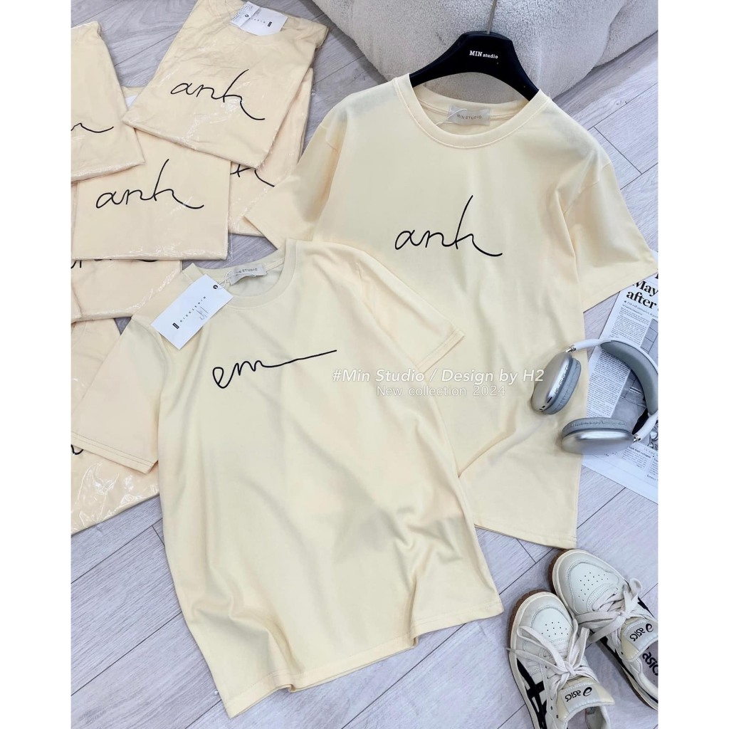 ÁO THUN (PHÔNG) MẶC CẶP ĐÔI NAM NỮ CHỮ “anh-em”( ÁO BÁN THEO ĐÔI)