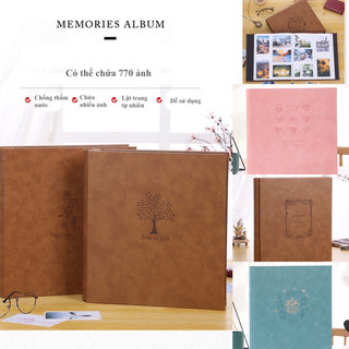 Album ảnh vintage dung lượng 770 ảnh size 9x12cm lưu trữ kỷ niệm, quà tặng người thân yêu, người yêu, gia đình