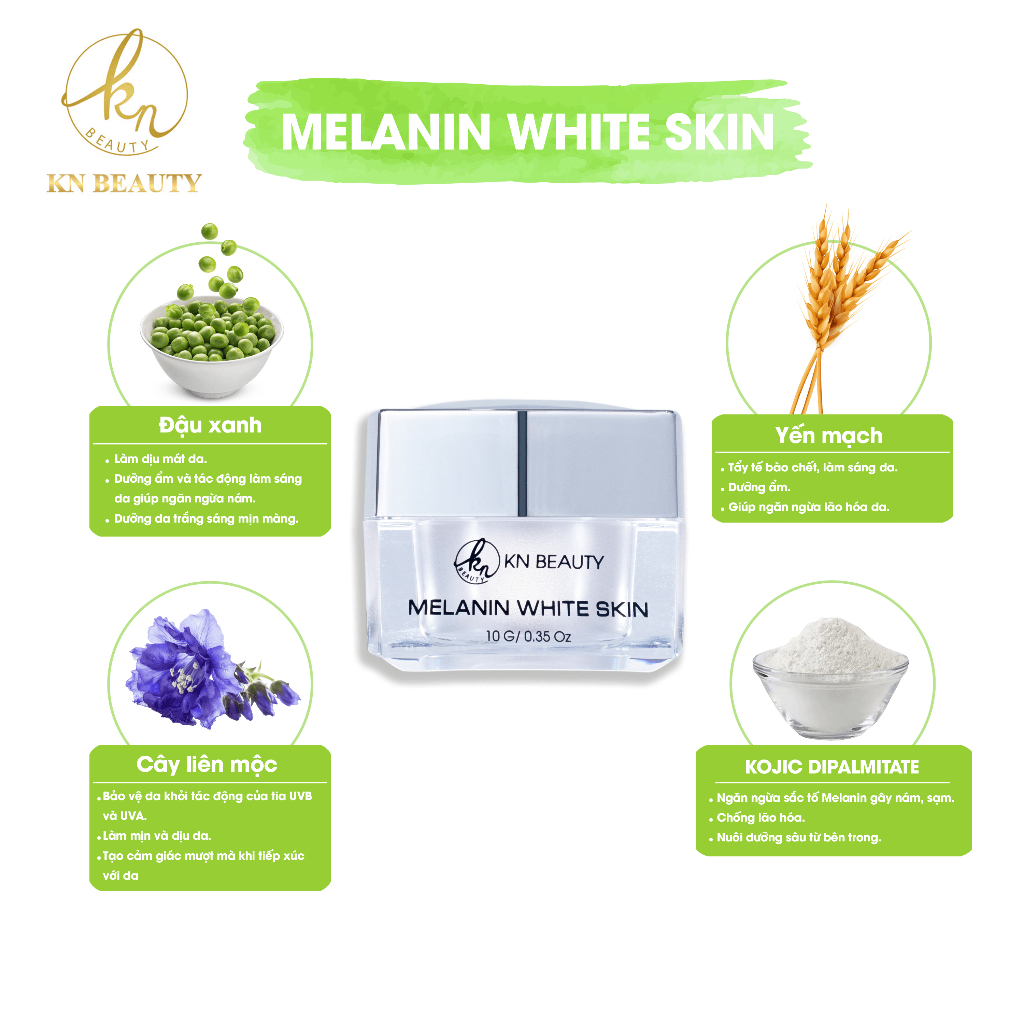 Kem Dưỡng Trắng Giảm Nám KN Beauty White Skin Cream 25 gram tặng mẫu thử mini