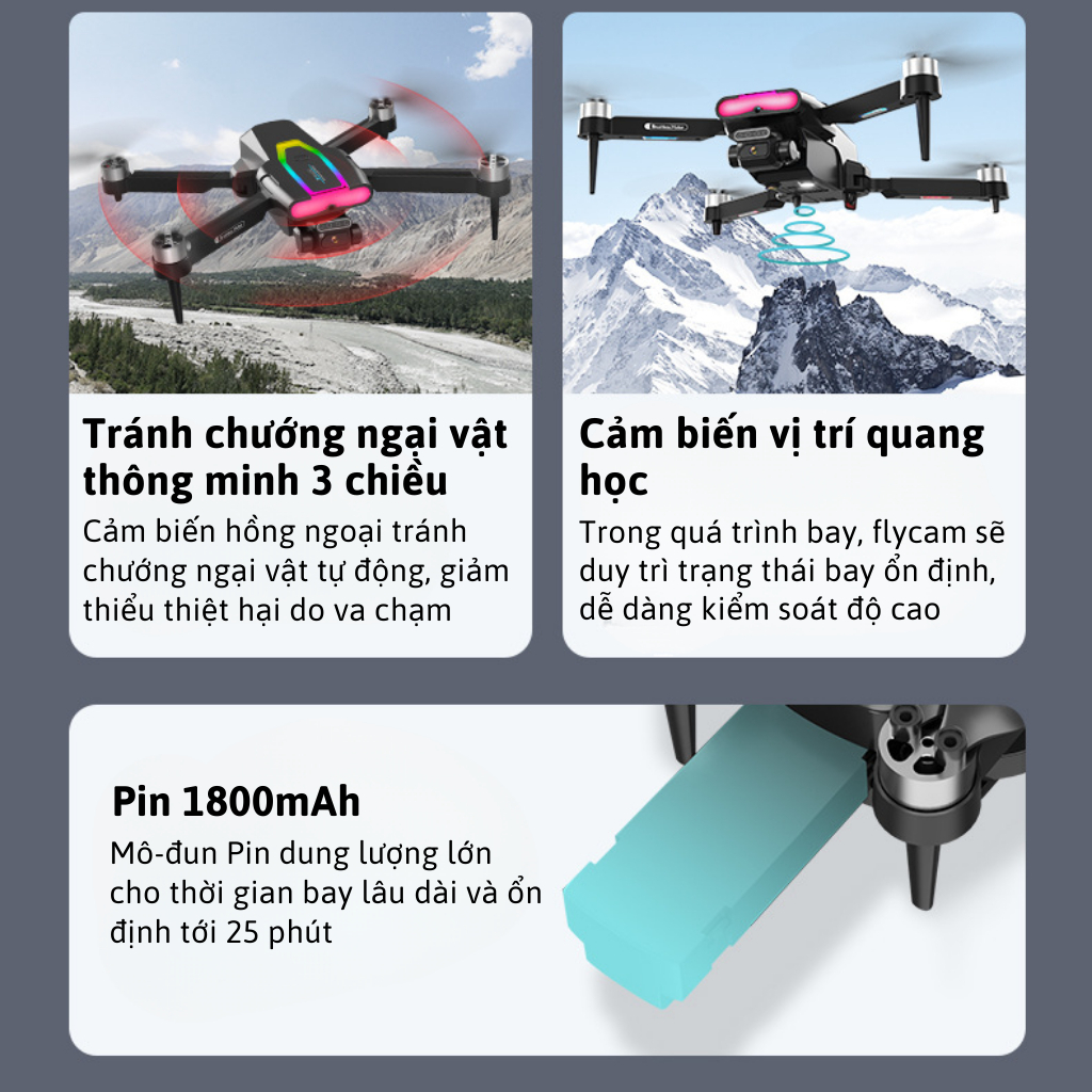 Flycam Điều Khiển Từ Xa F199, Plycam Mini Giá Rẻ Dành Cho Người Mới, Máy Bay Điều Khiển Từ Xa | BigBuy360 - bigbuy360.vn
