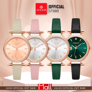 Đồng hồ nữ julius hàn quốc ja-1368 dây da | julius official