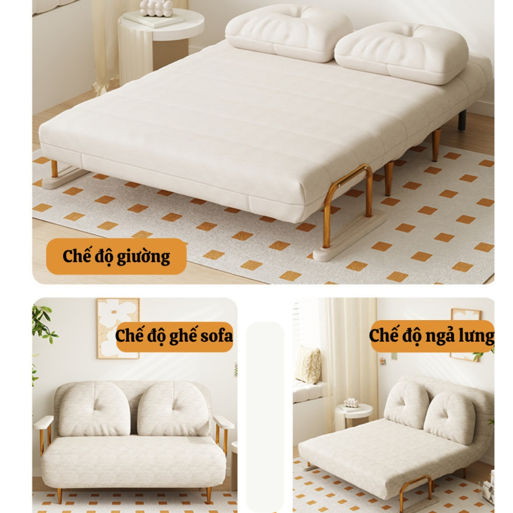 Ghế Sofa Giường Gấp Gọn 3 trong 1 Có Nhiều Chế Độ Có Thể Điều Chỉnh, Sofa Bed Có Khung Thép Chất Chịu Tải Đến 350KG | BigBuy360 - bigbuy360.vn