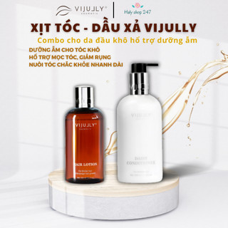 [CHÍNH HÃNG 100%] COMBO DẦU XẢ DỪA vs TINH DẦU BƯỞI VIJULLY - MỌC TÓC - PHỤC HỒI.