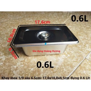 Khay inox 1/9 sâu 6,5cm và 10cm