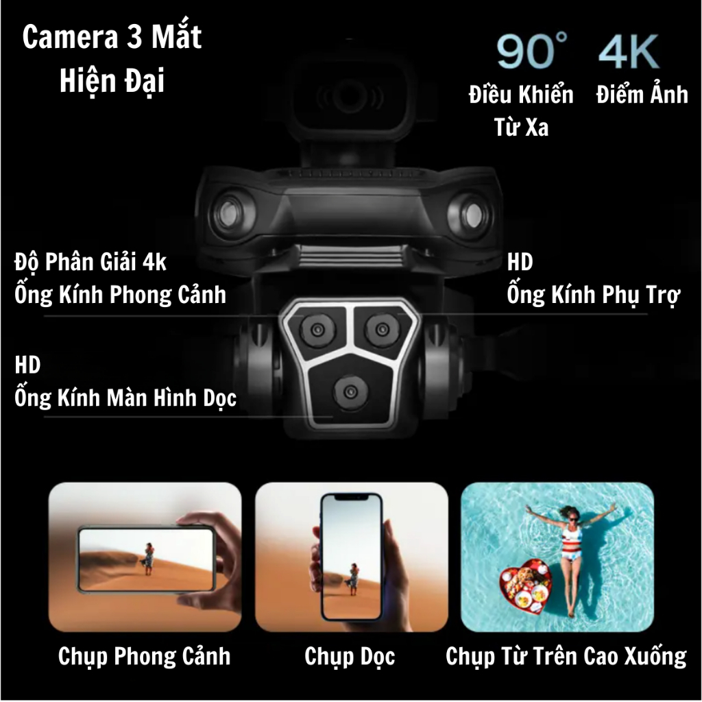 Flycam M1S Camera Full HD Siêu Nét, Play cam Dành Cho Người Mới, Fly cam Động Cơ Không Chổi Than | BigBuy360 - bigbuy360.vn