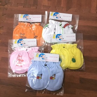 SET 1 đôi bao tay + bao chân bo chun cho bé trai bé gái sơ sinh