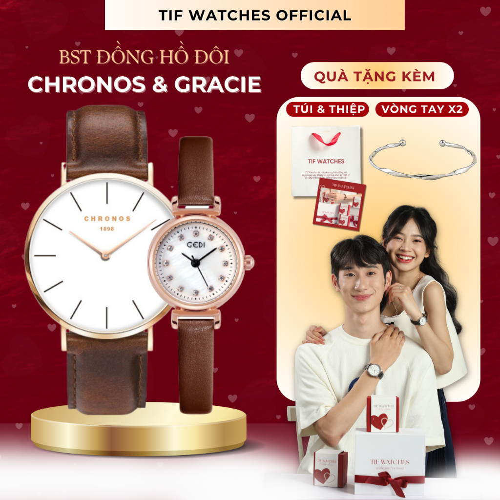 Đồng Hồ Đôi Cho Nam Nữ Chính Hãng - Đồng Hồ Couple INLUV Tif Watches Sang Trọng Quà Kỷ Niệm, Sinh Nhật, Valentine, 8/3