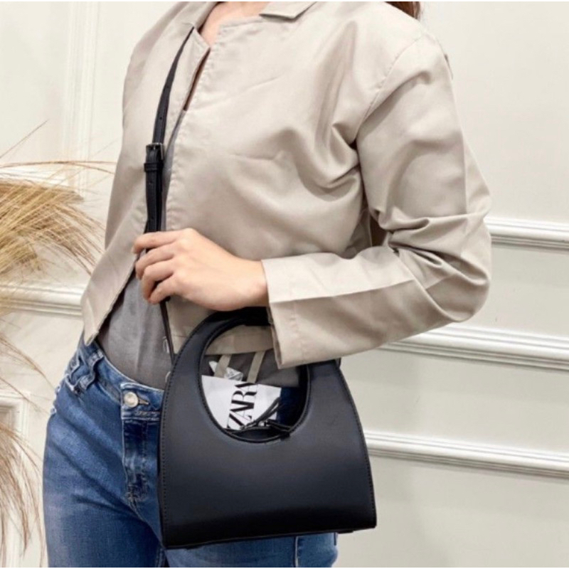 Túi Xách zara cầm tay kèm quai chéo da mềm giá sale