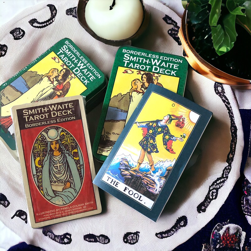 [7x12cm ĐỌC REVIEW] Bộ bài hộp thiếc Smith Waite Tarot Deck mạ trắng 78 lá cơ bản dành cho người mới