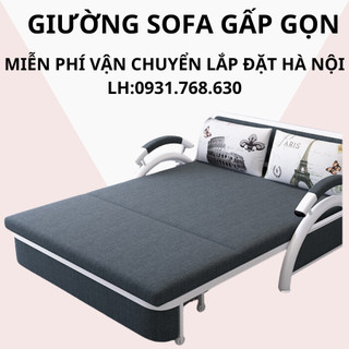 Giường sofa đa năng gấp gọn thành ghế sofa - ghế sofa giường thông minh thiết kế hiện đại. tặng kèm 2 gối