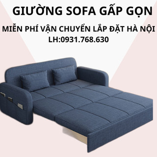Giường Sofa Gấp Gọn Có Ngăn Chứa Đồ. Ghế Sofa Giường Cao Cấp Toàn Bộ Khung Thép Magan Chịu Lực. Tặng Kèm 2 Gối Cao Cấp.