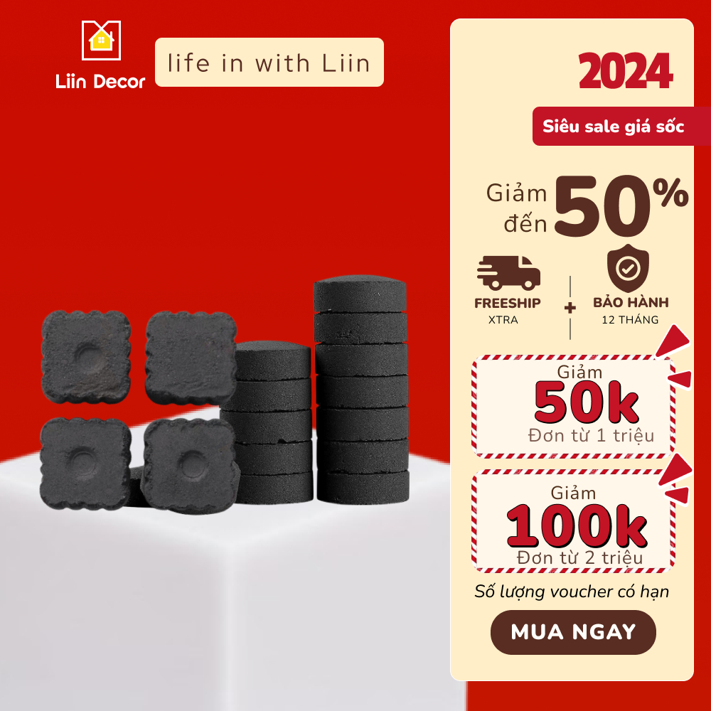 Than Hoa Không Khói, Than Hoa Nướng Thịt, Dùng Cho Bếp, Lò An Toàn Cho Sức Khoẻ Liin Decor