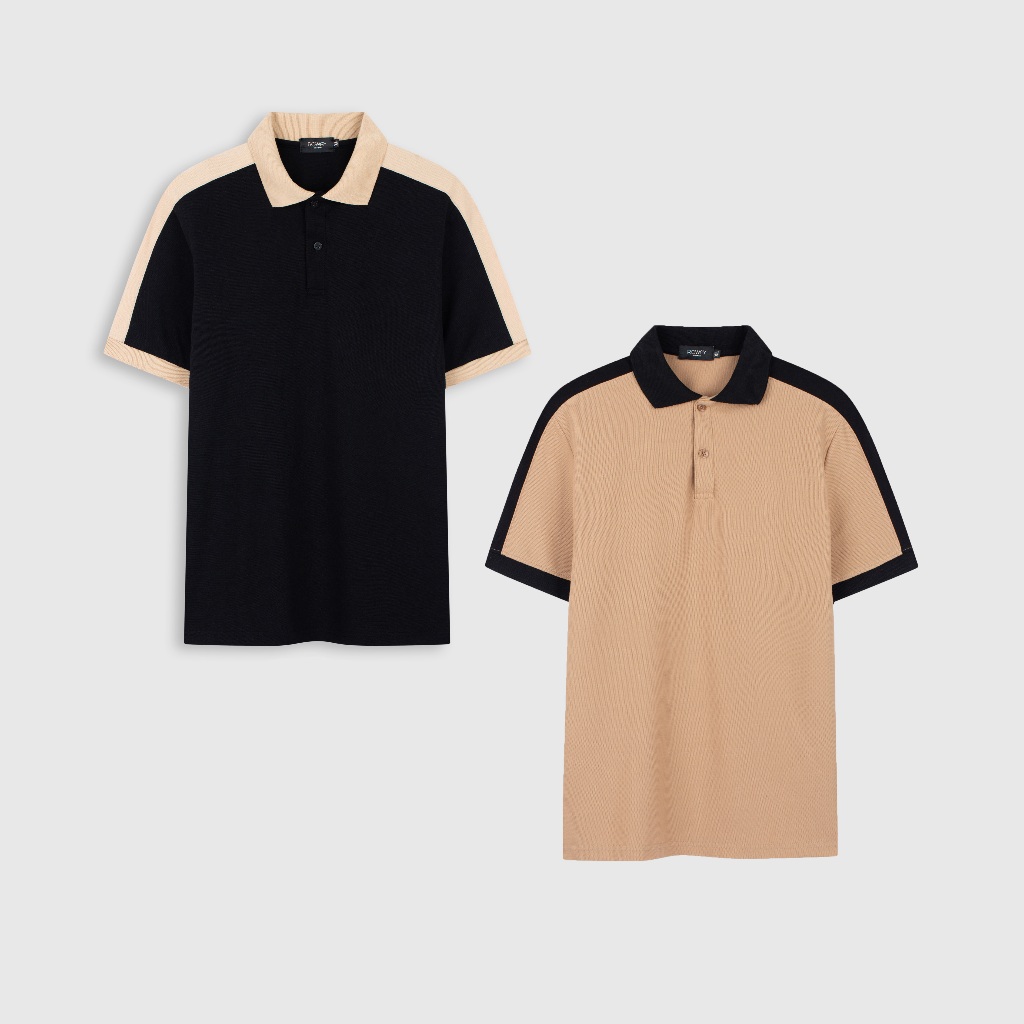 Áo Polo nam ROWAY cotton thoáng mát, thấm hút, không nhăn form regular, polo phối vai