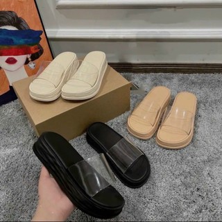 Dép Quai Ngang Trong Suốt Đế Bánh Mì Trống Nước