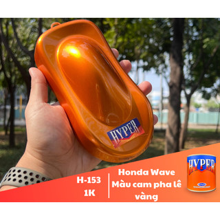 Sơn xe máy HYPER màu cam pha lê vàng Honda Wave @ 1K (Code H-153) - 1Lít (Lót nền bạc)