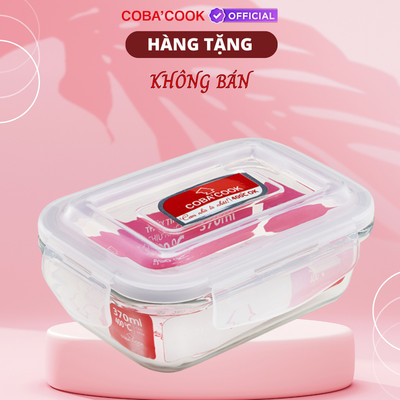 QUÀ TẶNG Hộp Thủy Tinh Chịu Nhiệt Chữ Nhật 370ml COBACOOK