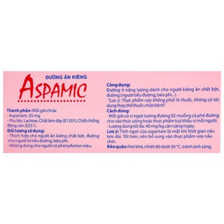 Đường ăn kiêng Aspamic Hộp 50 gói