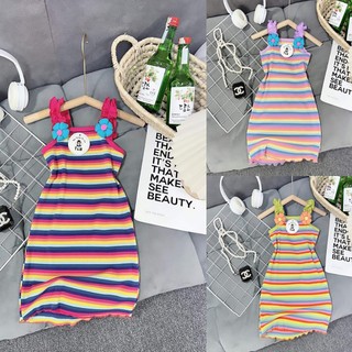 ( 14-33kg) Váy 2 dây đính Hoa cực sang chảnh cho bé Gái - H58